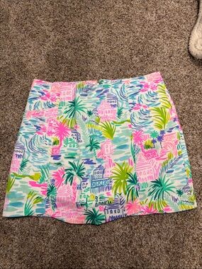 Lilly Pulitzer Tropical Print Mini Skirt in Pink & Green